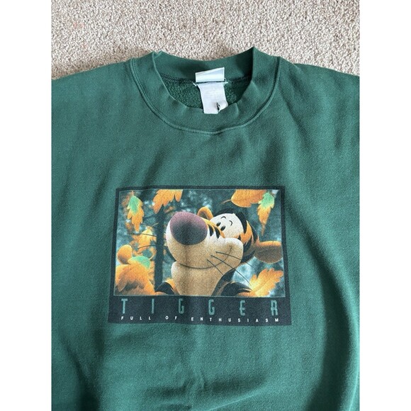 VTG Disney Store Tigger Sweatshirt Crewneck Full of Enthusiasm 90s 2000s - Picture 3 of 5